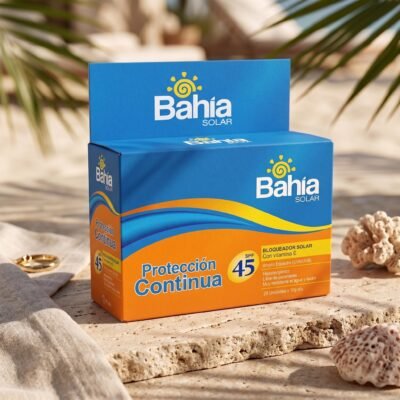 Bloqueador Bahía Protección Continua SPF45 Sachet 10 g. x 20.