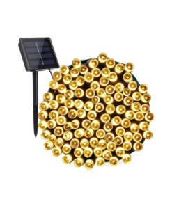 Luces navideñas con panel solar  ambar