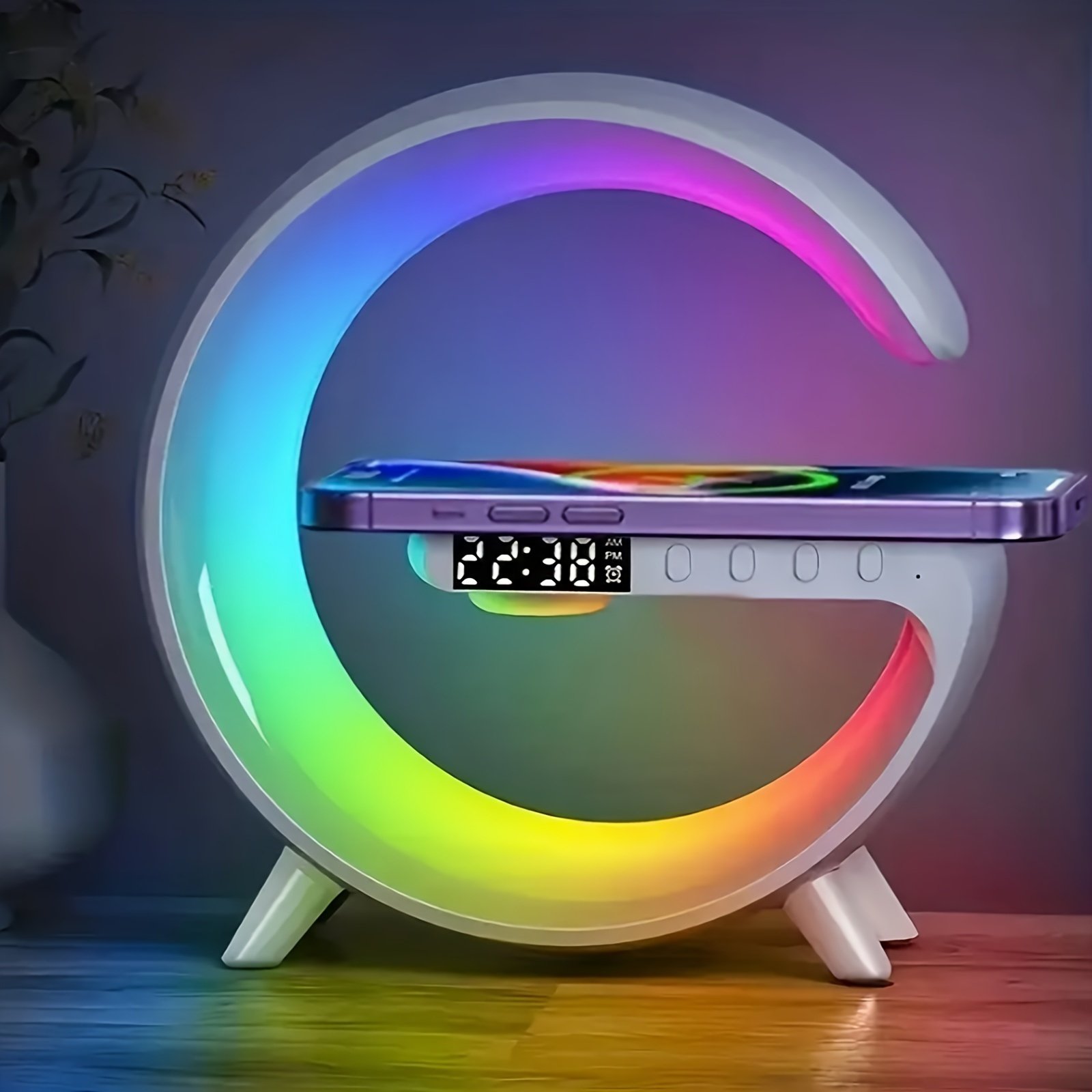 Altavoz inalámbrico Kouzone con alarma de amanecer, luz de ritmo RGB,