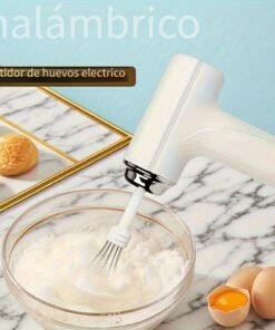 Batidora de mano recargable por USB, inalámbrica, ligera y fácil de usar, adecuada para hornear pasteles, galletas y magdalenas