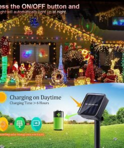 Alternative view of 1 cadena de luces LED solares icicles – 23 pies/7 m con 160