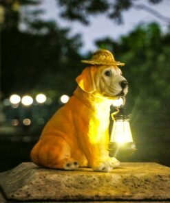 Luz Solar para Perro Labrador, Luz de Patio Exterior, Adorno para