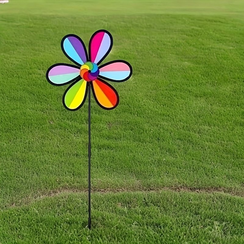 1 Pieza de Letrero de Molino de Viento para Jardín, Decoración Plástica para Exteriores sin Necesidad de Energía o Baterías, Arte de Patio con Colores Vibrantes