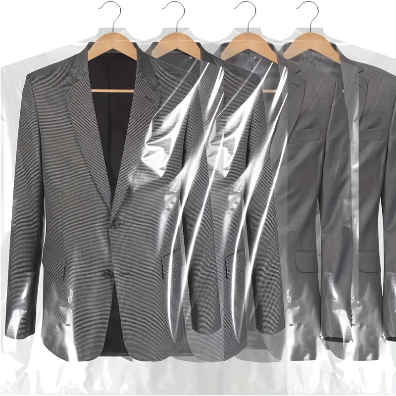Juego de 10 fundas transparentes antipolvo para trajes, cubiertas - Imagen 2