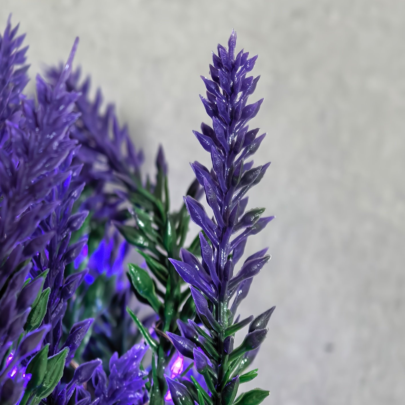 Un juego de luces LED solares de jardín con forma de lavanda, con 7 flores artificiales, diseñadas para decoración exterior. Ideal para senderos, céspedes y patios traseros – Equipadas con un interruptor automático para iluminación de paisaje