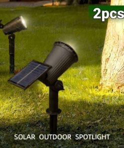 2 luces solares de punto LED de 9 LED, IP65 RGB de brillo ajustable