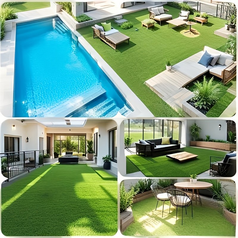 Dos rollos de césped artificial grande, altamente realista, resistente a los rayos UV y duradero, hecho de material plástico que permanece verde todo el año. Adecuado para jardines exteriores, terrazas, patios de villas y también se puede utilizar para ceremonias de graduación.