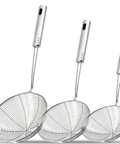 1 Cuchara Coladora de Acero Inoxidable con Diseño de Telaraña,