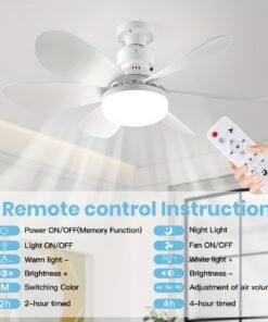 Alternative view of Ventilador de Techo con Luz y Control Remoto, Iluminación LED con