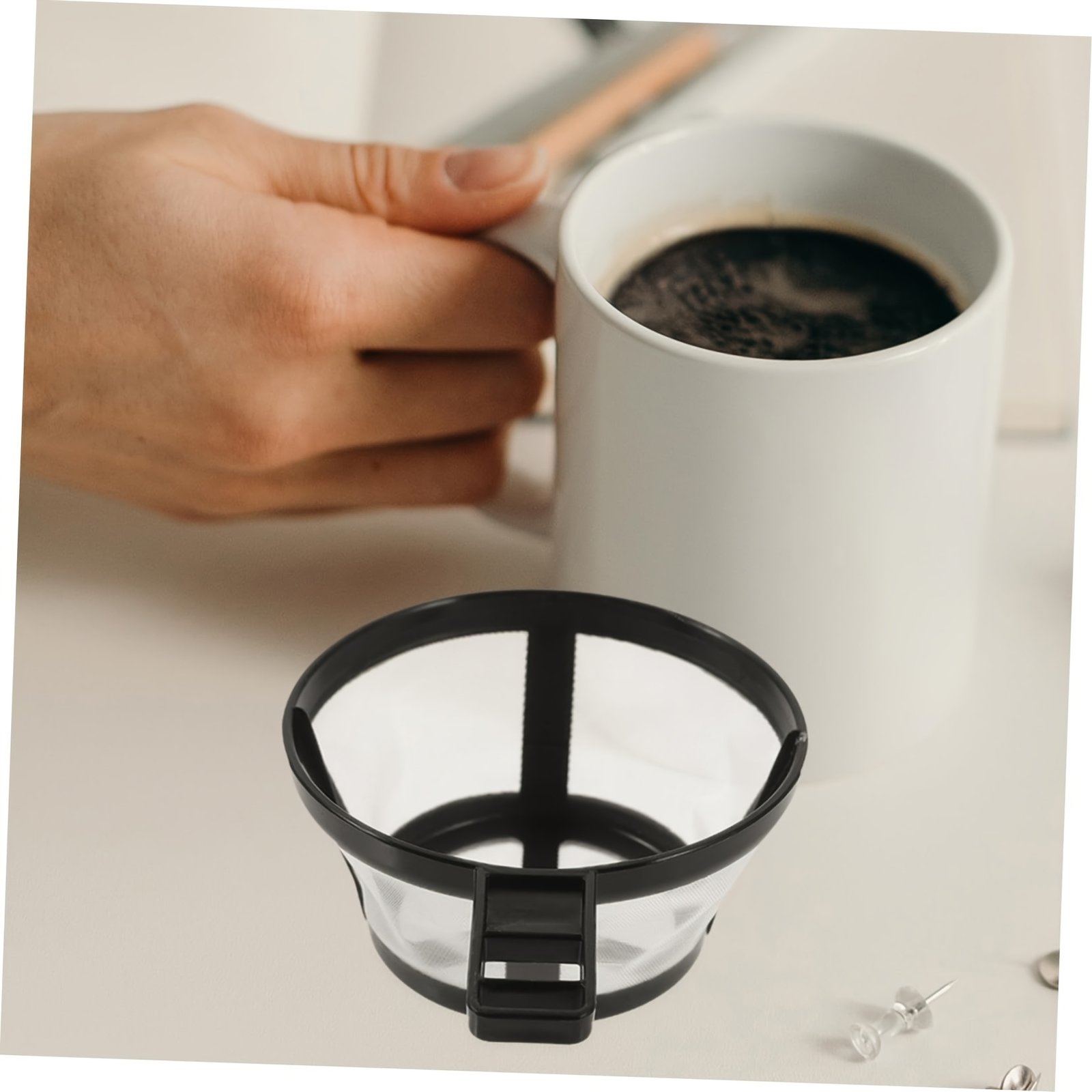 Filter de Café y Té Reutilizable - Malla de Nailon Duradera, Diseño Fácil de Limpiar para Cafeteras Francesa, Servir por Encima, Máquinas de Espresso - Accesorio de Alta Calidad para Preparación