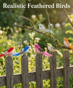 6 piezas de pájaros en miniatura realistas hechos a mano, con formas adorables y colores intensos, adecuados para decoración de patio, adorno de jardín, adornos de interior para el hogar, detalles decorativos para patio exterior, para añadir riqueza de color, y también se pueden regalar a amigos