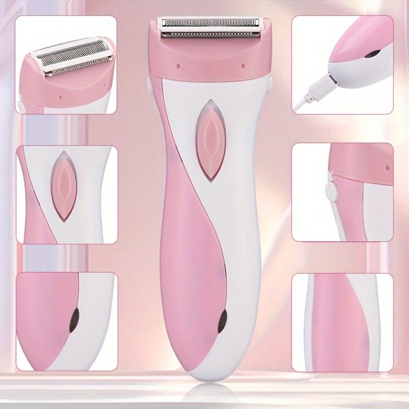 Afeitadora Eléctrica para Mujer - Afeitadora para Dama con Alimentación USB, Afeitadora de Lámina Versátil con Cuchillas de Acero Inoxidable, Recargable por USB, Ideal para Vello Facial, Axilas, Brazos, Zona del Bikini, Piernas y Depilación de Cuerpo Completo - El Regalo Perfecto para Pascua