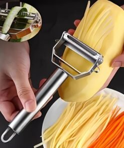 [Multifuncional] Pelador de Frutas y Verduras Multifuncional de Acero Inoxidable | 1 unidad | Acero Inoxidable | Rebanador, Rallador y Picador Manual | Utensilio de Cocina para el Hogar, Cocina en RV y Habitaciones de Residencia Estudiantil | Elementos Esenciales para Cocinar en la Residencia | Rebanador Compacto