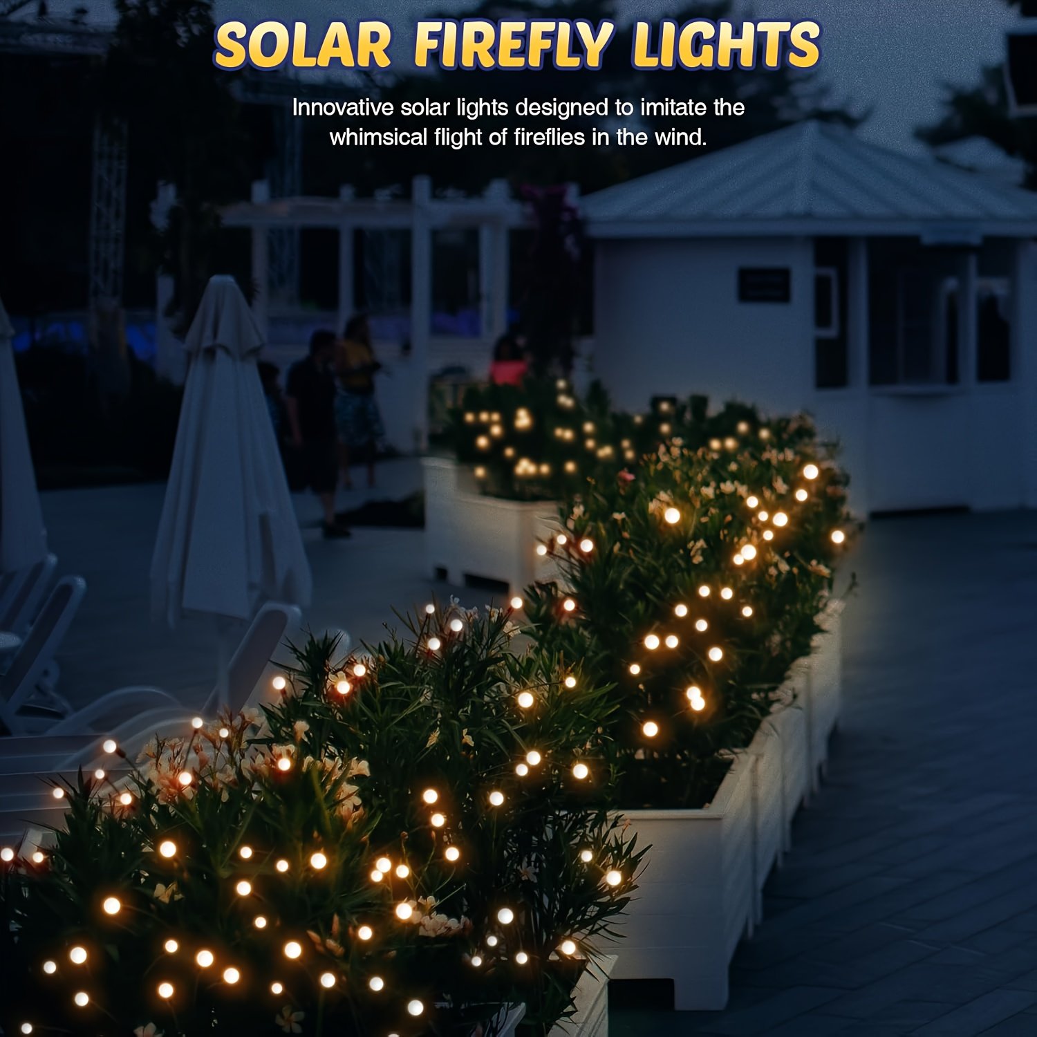 Luces solares, luces solares de luciérnaga, diseñadas para caminos de jardín al aire libre y decoración de césped, adecuadas para Halloween, Navidad, Año Nuevo y decoraciones de Ramadán, ideales para patios, calles, paredes exteriores, porches, jardines e iluminación de parques