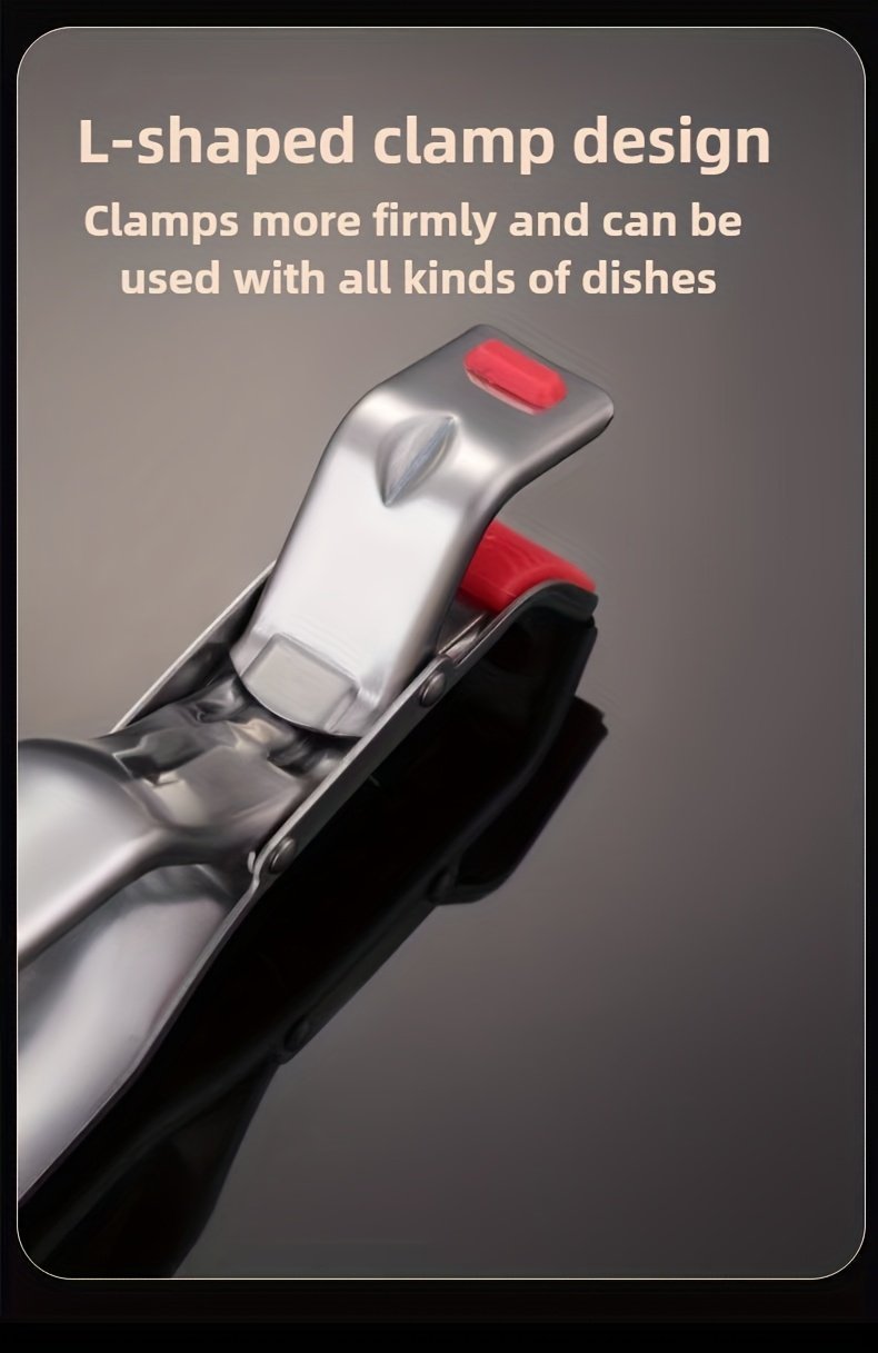 Pinza antiescaldaduras de acero inoxidable | Pinza para cuencos de cocina y vaporeras, resistente al calor, mango ergonómico - Ligera y fácil de usar, apta para freidoras de aire, vaporeras, hornos | Artefacto de cocina