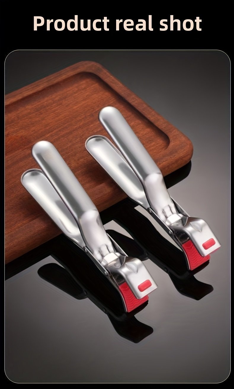 Pinza antiescaldaduras de acero inoxidable | Pinza para cuencos de cocina y vaporeras, resistente al calor, mango ergonómico - Ligera y fácil de usar, apta para freidoras de aire, vaporeras, hornos | Artefacto de cocina