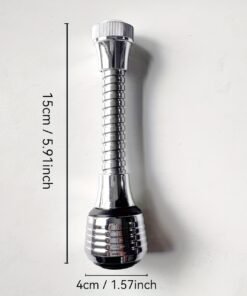 Alternative view of Cabezal de Ducha Giratorio 360° para Fregadero de Cocina, Extensor para Fregadero de RV, Diseño Antisalpicaduras, Ahorro de Agua, Superficie Pulida, Accesorio para Interior de RV, Adecuado para las 4 Estaciones