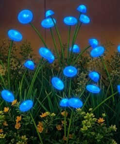 La luz solar para jardín tiene un diseño en forma de hongo, lo que la