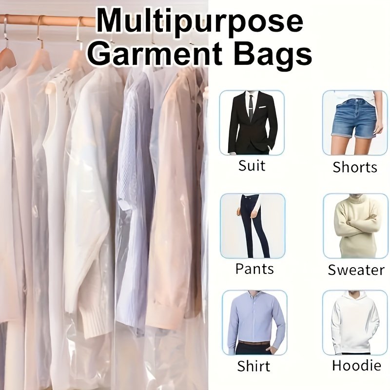 Juego de 10 fundas transparentes antipolvo para trajes, cubiertas - Imagen 5