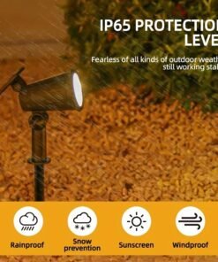 Alternative view of 2 luces solares de punto LED de 9 LED, IP65 RGB de brillo ajustable
