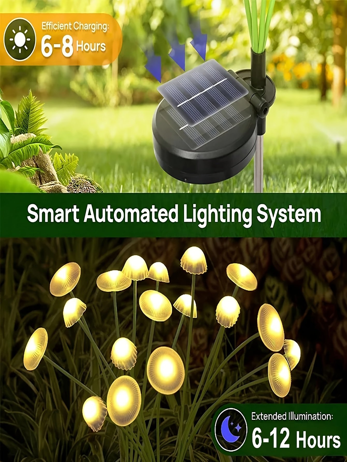 Luces Solares de Medusa y Hongo, 6/8/10 LED, Iluminación de Paisaje de Alta Calidad para Exteriores, Luces de Césped con Enchufe para Exteriores, para Jardín, Pasillos, Pasajes, Patios Traseros, Césped, Decoraciones de Ambiente para Halloween y Fiestas, El Mejor Regalo para Navidad y Bodas