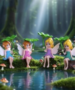 Juego de 4 Piezas de Figuras Coleccionables Creativas de Hada Hojas