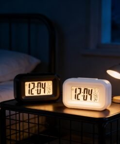 Reloj Despertador Inteligente LCD con Luz Nocturna, Alarma Musical,