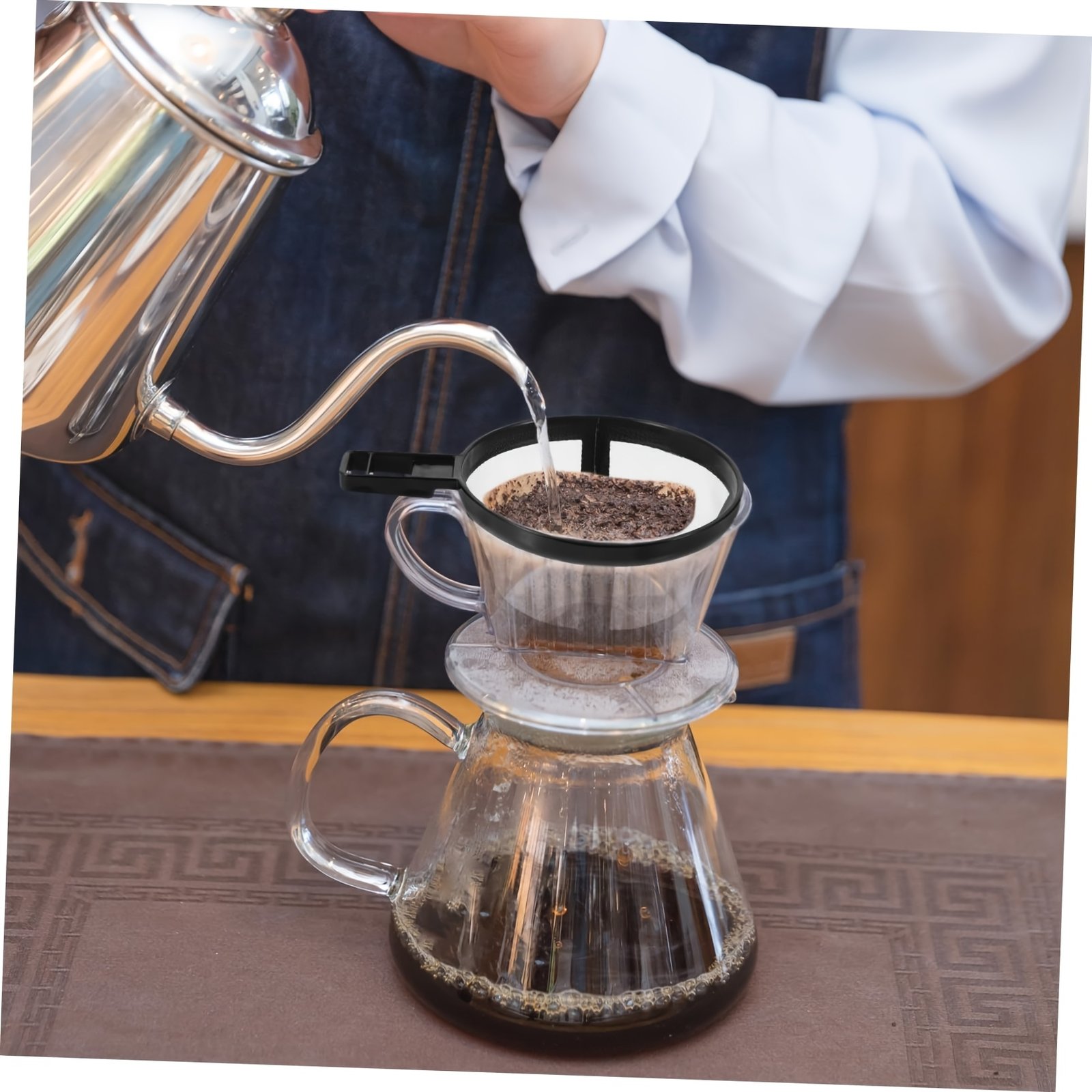 Filter de Café y Té Reutilizable - Malla de Nailon Duradera, Diseño Fácil de Limpiar para Cafeteras Francesa, Servir por Encima, Máquinas de Espresso - Accesorio de Alta Calidad para Preparación