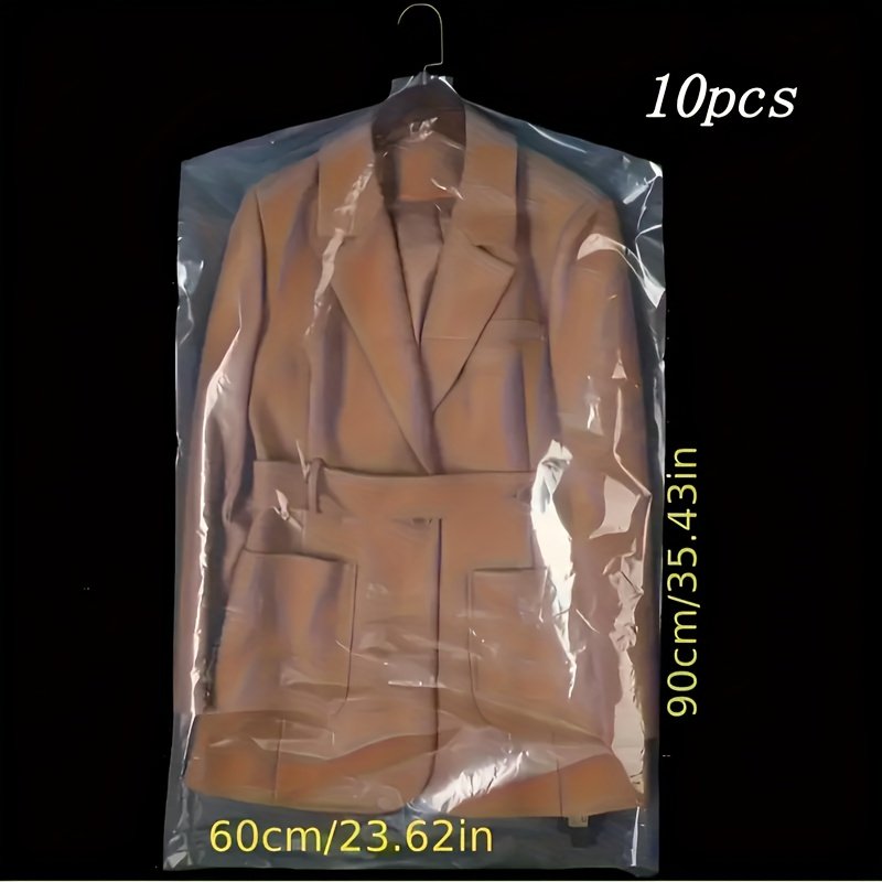 Juego de 10 fundas transparentes antipolvo para trajes, cubiertas - Imagen 3