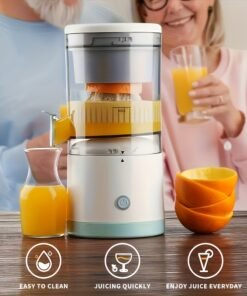 Un Exprimidor Eléctrico Inalámbrico, 13.53 Onzas - Recargable por USB, con Batería de Litio, Fácil Operación con Botón, Vaso Extraíble y Separación Automática de Jugo - Ideal para Jugo Fresco, un Regalo de Vacaciones, Hecho de Material ABS de Grado Alimenticio