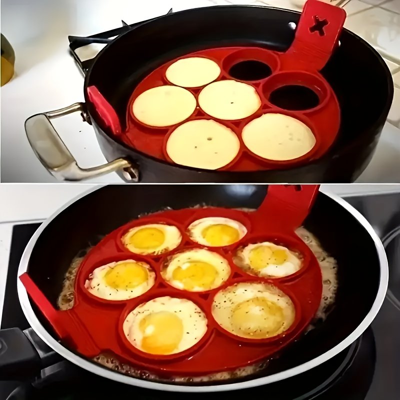 Moldes de silicona para panqueques y huevos, bandejas antiadherentes para hornear, utensilios de cocina de desayuno fáciles de limpiar, ideales para comidas de calidad de restaurante en casa