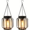 Farol Colgante Solar para Exteriores, Lámpara de Mesa, Tira de Luz Solar de Metal con Gancho, Farol Brillante y Cálido, Decoración para Exteriores, Lámpara Colgante, Decoración para Jardín, Terraza, Porche, Balcón