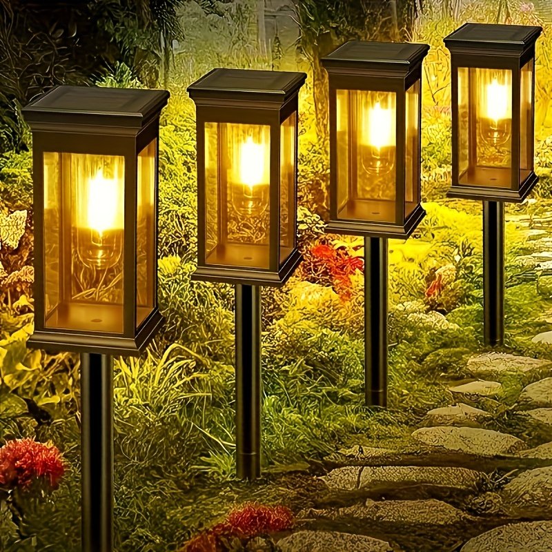 Dos Paquetes de Luces Solares para Paisajes con Luz Cálida, Iluminación Decorativa para Caminos y Jardines IP54, Lámpara Ambiental Exterior