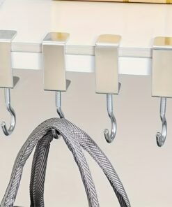 Alternative view of Un gancho plateado ajustable para mochilas, perfecto para muebles y escritorios de dormitorio, diseñado específicamente para colgar bolsos, ganchos utilitarios