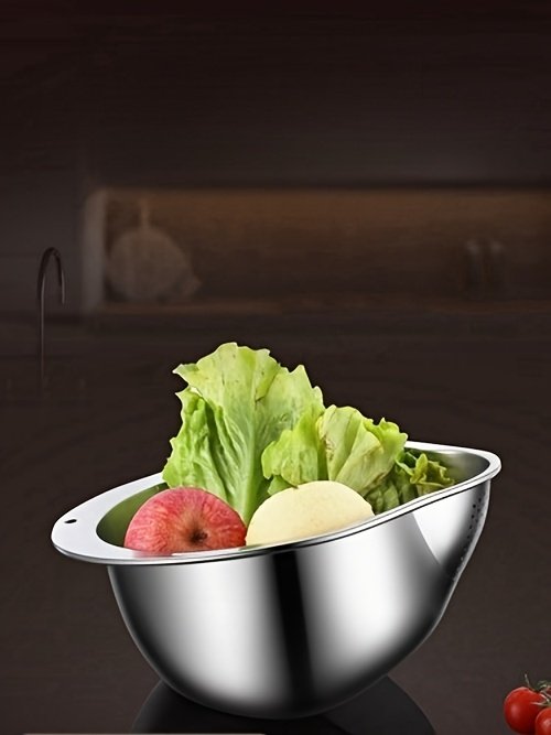 Colador de Cocina Multiusos de Acero Inoxidable - Ideal para Lavar Arroz, Escurrir Frutas y Limpiar Verduras - Colador de Malla Duradero y Seguro para Alimentos con Mango para un Filtrado Eficiente del Agua, Colador de Arroz