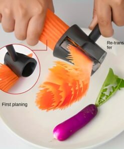 Alternative view of 1 cortador en espiral, rebanador de zanahoria, rábano, papa, pelador de frutas, dispositivo de tallado, máquina de cortar verduras para cocina, herramienta de rebanado, para hacer comida deliciosa aún más deliciosa
