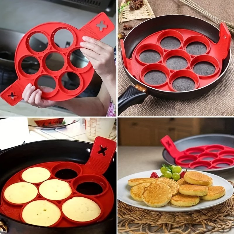 Moldes de silicona para panqueques y huevos, bandejas antiadherentes para hornear, utensilios de cocina de desayuno fáciles de limpiar, ideales para comidas de calidad de restaurante en casa