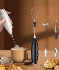 1pc Batidor Eléctrico de Mano para Espumar Leche - Portátil - Batidor de Huevos, Espumador para Café, Latte, Cappuccino, Matcha con Recipiente de Plástico Ligero, Ideal para Viajes, Camping, Picnics - Adecuado para Bebidas de Café y Té