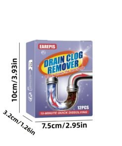 Alternative view of 12 tabletas/caja de limpiador de desagües | Efectivo para la eliminación de pelo, residuos de comida, eliminación de olores, adecuado para lavabos de baño, desagües de cocina, duchas, inodoros