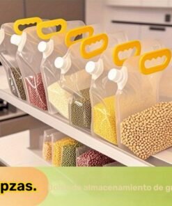 Alternative view of Juego de 9 bolsas de almacenamiento de granos transparentes con
