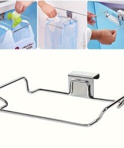 Alternative view of 1 soporte colgante para bolsas de basura sin taladro, 1 estante de almacenamiento de bolsas de plástico para el hogar, organizador de almacenamiento para cocina y baño, complementos de cocina, regalo ideal para uso diario o ocasiones navideñas