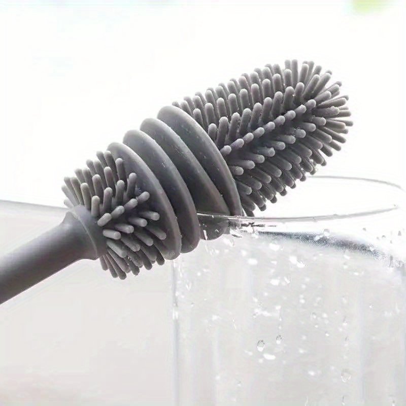 Cepillo de silicón para tazas y botellas con mango largo, limpia hasta los rincones más difíciles