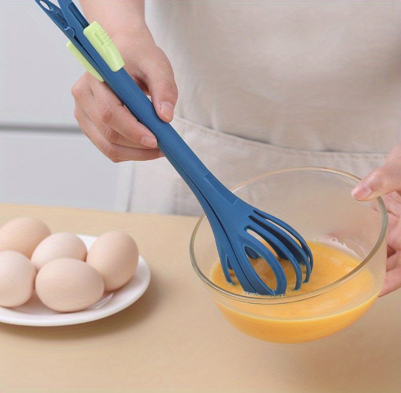 Batidor de Huevos 2-en-1 & Licuadora Manual - Herramienta de Cocina Duradera y Compacta para Mezclar y Hornear Fácilmente - Perfecto para Cocineros Caseros, Multifuncional, Esencial