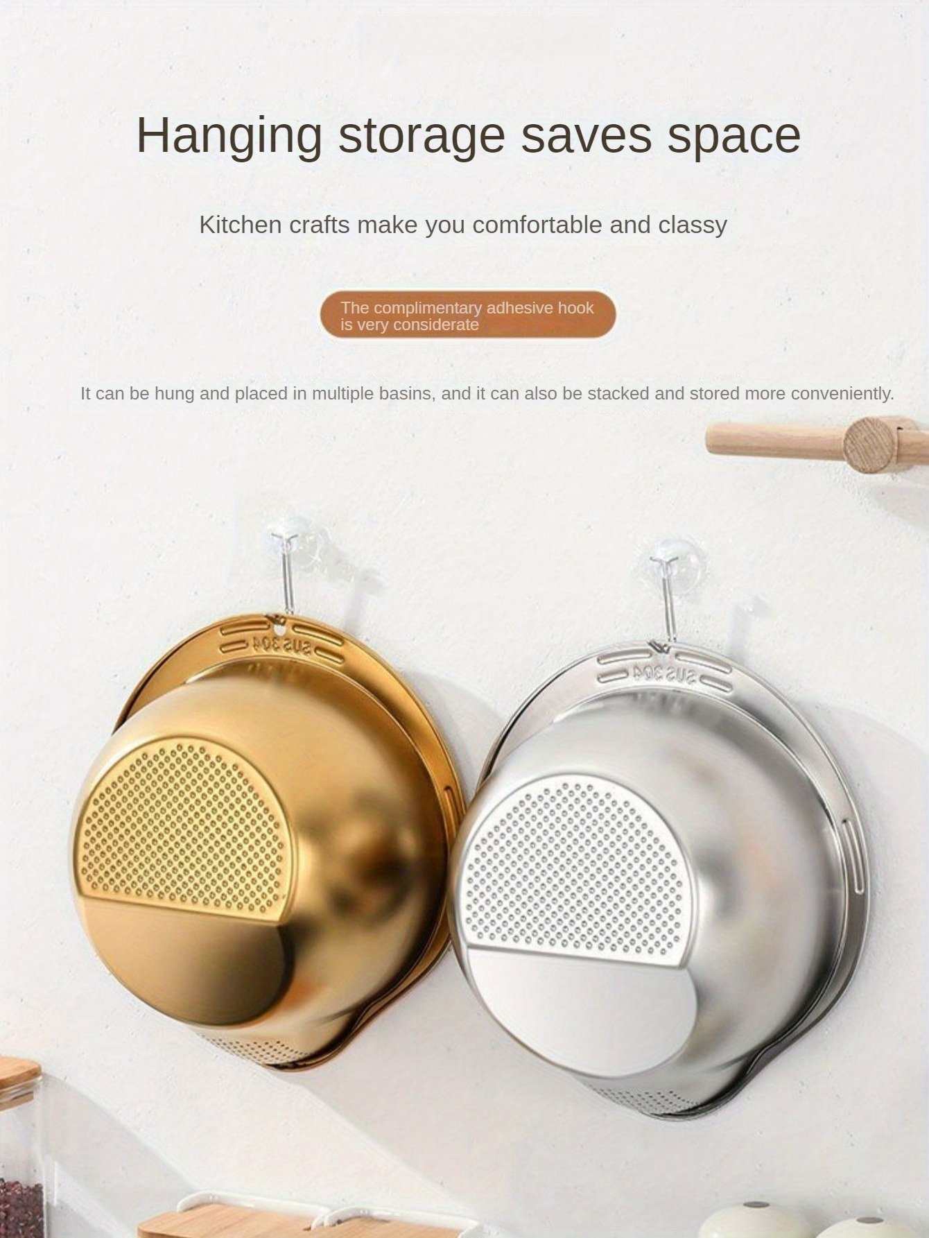 Colador de Cocina Multiusos de Acero Inoxidable - Ideal para Lavar Arroz, Escurrir Frutas y Limpiar Verduras - Colador de Malla Duradero y Seguro para Alimentos con Mango para un Filtrado Eficiente del Agua, Colador de Arroz