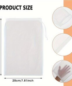 Alternative view of Juego de 3 piezas de filtro de alimentos de malla 100, filtro de alimentos de malla fina de nailon, estopilla para queso, bolsa de filtro de café reutilizable, bolsa de infusión, bolsa para leche de nueces, bolsa de filtro de nailon, bolsa de filtro para leche vegetal, bolsa de filtro para té