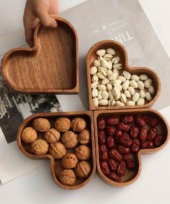 Bandeja de Madera con Forma de Corazón – Cuenco de Frutas