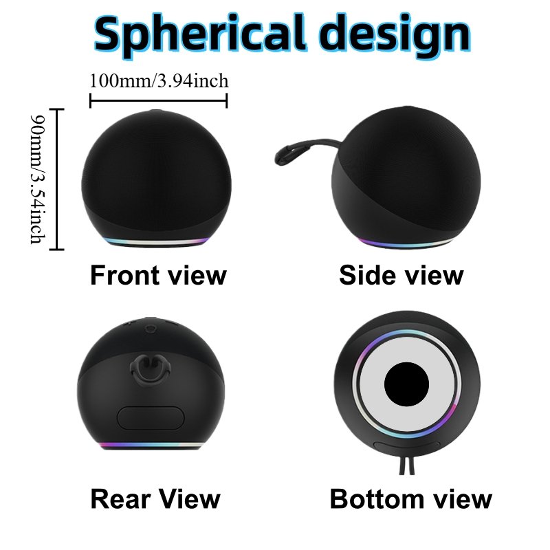 Altavoz Portátil Alaxe Azul Marino, Altavoz Inalámbrico BT. Soporta Reproducción Inalámbrica, Reproducción USB, Luces RGB, Bajos Potentes, Estéreo Fuerte, Altavoz Portátil, Batería de 500Mah, Conexión con Teléfono Móvil/Tablet, para Hogar, Coche, Exterior, Camping, REGALO