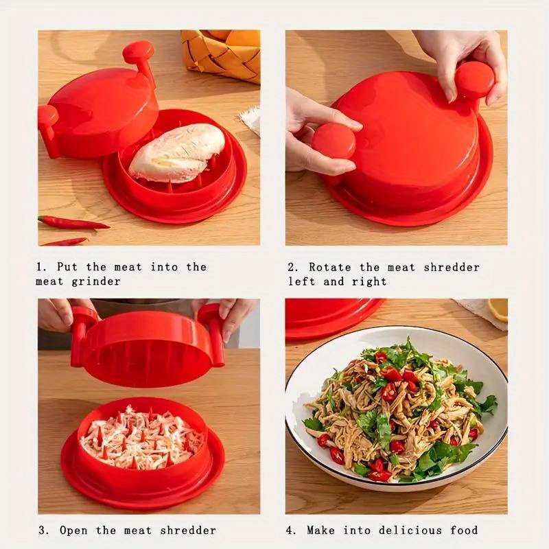 1-2 piezas de un manual para picar pollo y moler carne de res - un gadget de cocina reutilizable y limpiable