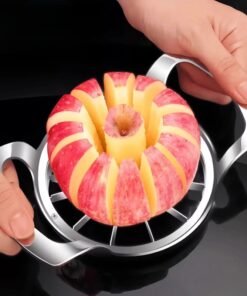 Rebanador de frutas de acero inoxidable, diseño ergonómico, ahorra
