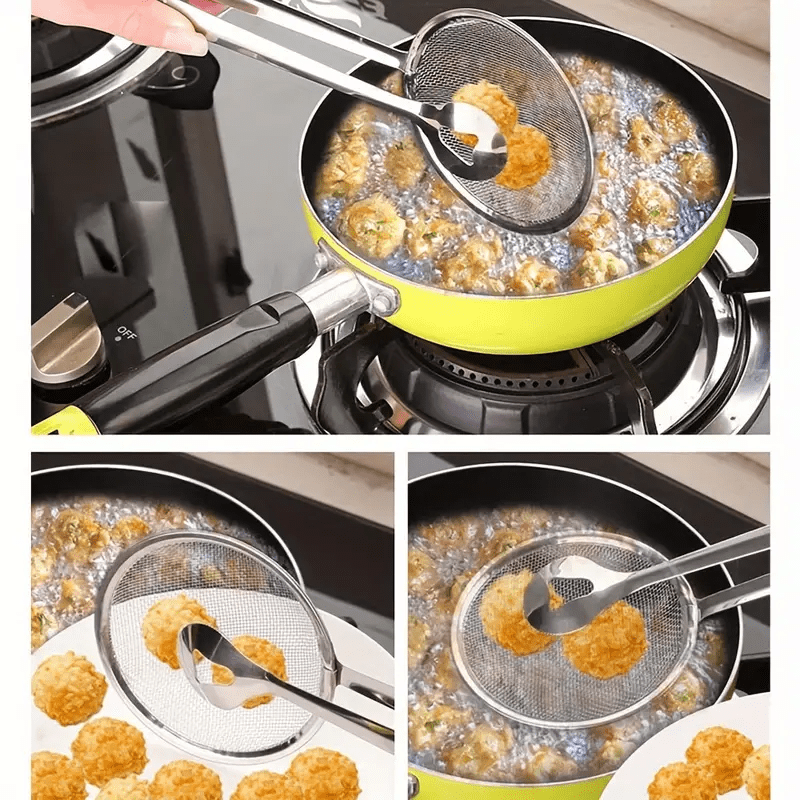 Pinzas de acero inoxidable, multifuncionales y fáciles de limpiar, ideales para cocinar alimentos más saludables, freír y asar al aire libre